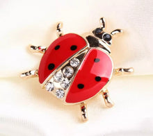 Load image into Gallery viewer, Cute Ladybug Rhinestone Brooch
